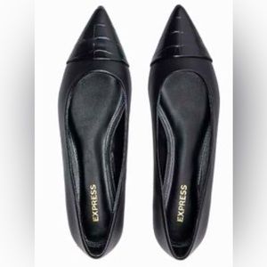 Pointed Toe Flats - Black Croc NWOT